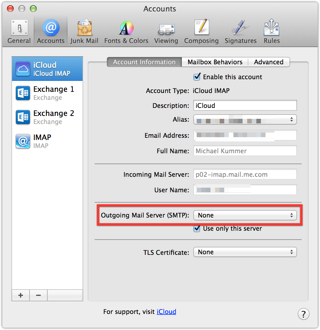 mac outlook setting for comcast email