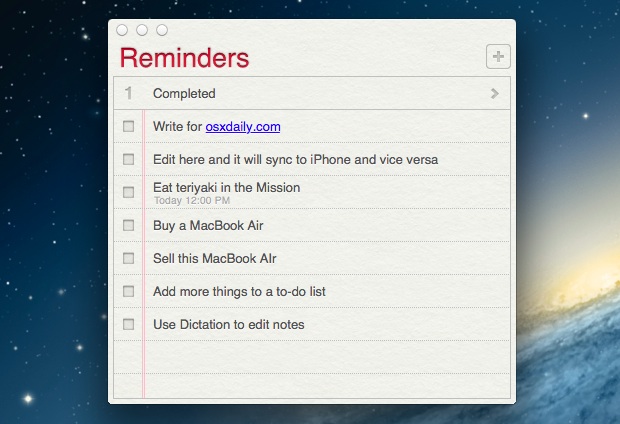 is there a reminders app for mac osx
